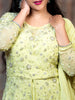 Light Green Floral Designed Georgette Sharara Salwar Suit - Diadem