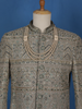 Light Green Floral Designed Sherwani Suit