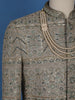 Light Green Floral Designed Sherwani Suit