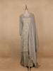 Light Green Floral Designed Tissue Organza Salwar Suit - Diadem