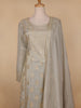 Light Green Floral Designed Tissue Organza Salwar Suit - Diadem