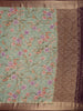 Light Green Floral Printed Chiffon Saree - Diadem