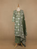 Light Green Floral Prints Cotton Straight Cut Salwar Suit - Diadem