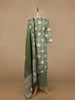 Light Green Floral Prints Cotton Straight Cut Salwar Suit - Diadem