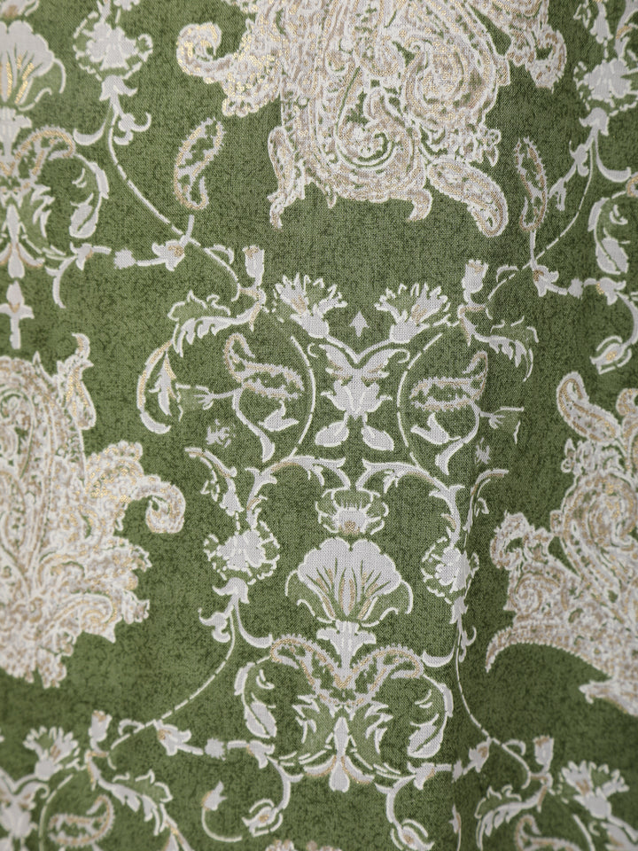 Light Green Floral Prints Cotton Straight Cut Salwar Suit - Diadem