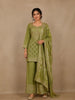 Light Green Geometric Design Semi Silk Palazzo Salwar Suit with Dupatta