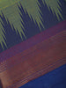 Light Green Ikat Design Cotton Saree with Copper Zari Border - Diadem