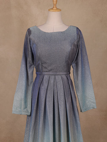 Ombre Effect Shimmer Glitter Party Wear Gown - Diadem