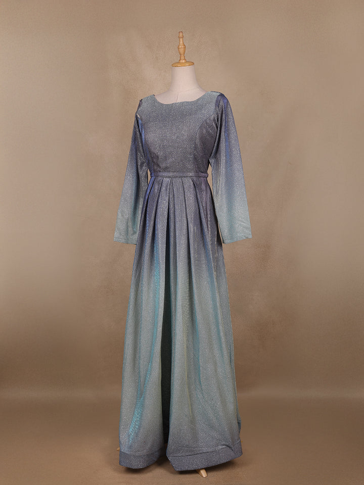 Ombre Effect Shimmer Glitter Party Wear Gown - Diadem