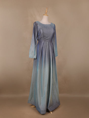 Ombre Effect Shimmer Glitter Party Wear Gown - Diadem