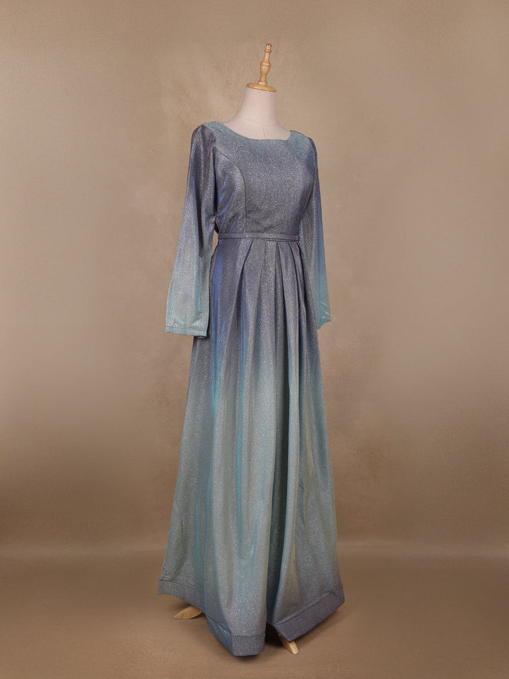 Ombre Effect Shimmer Glitter Party Wear Gown - Diadem