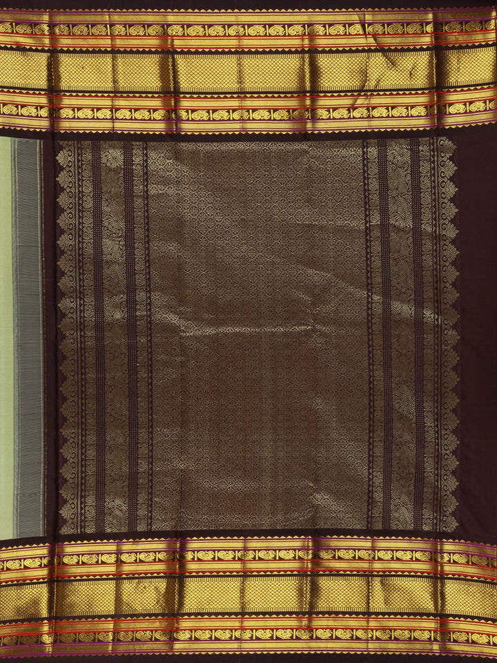 Light Green Peacock Woven Motif Pure Kanchipuram Silk Saree - Diadem