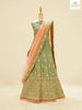 Light Green Raw Silk Embroidered Bridal Lehenga - Diadem