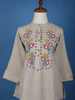 Light Grey Floral Designed Cotton Salwar Suit - Diadem