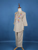Light Grey Floral Designed Cotton Salwar Suit - Diadem