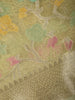 Light Olive Green Floral Design Woven Tissue Silk Saree - Diadem