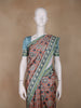 Light Orange Floral Designed Semi Silk Saree - Diadem
