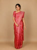Light Orange Floral Woven Pure Kanchipuram Silk Saree