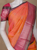 Light Orange Floral Woven Pure Kanchipuram Silk Saree - Diadem