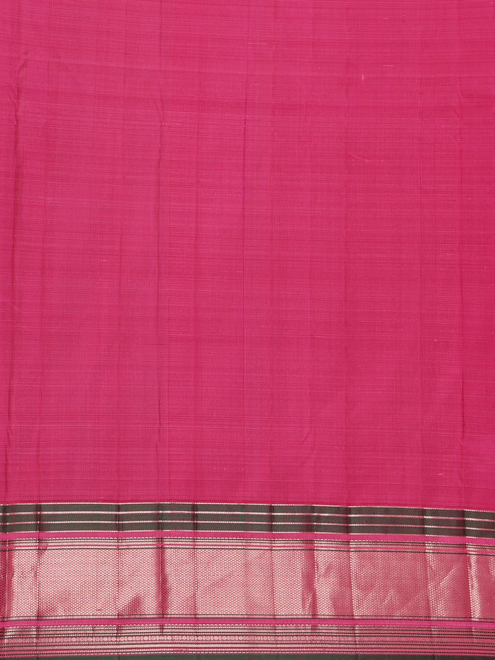 Light Orange Floral Woven Pure Kanchipuram Silk Saree - Diadem