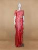 Light Orange Floral Woven Pure Kanchipuram Silk Saree - Diadem