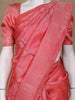 Light Orange Floral Woven Pure Kanchipuram Silk Saree - Diadem
