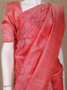 Light Orange Floral Woven Pure Kanchipuram Silk Saree - Diadem