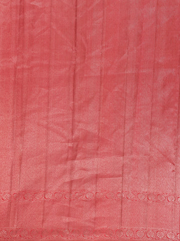 Light Orange Floral Woven Pure Kanchipuram Silk Saree - Diadem