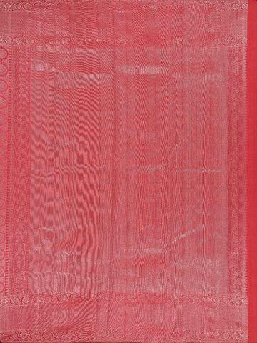 Light Orange Floral Woven Pure Kanchipuram Silk Saree - Diadem