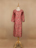 Light Orange Floran Design Cotton Kurti