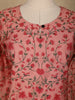 Light Orange Floran Design Cotton Kurti