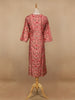 Light Orange Floran Design Cotton Kurti