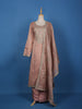 Light Peach Floral Designed Georgette Salwar Suit - Diadem