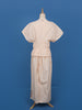 Light Peach Floral Designed Net Salwar Suit