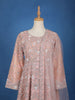 Light Peach Floral Designed Net Salwar Suit - Diadem