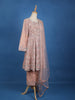 Light Peach Floral Designed Net Salwar Suit - Diadem