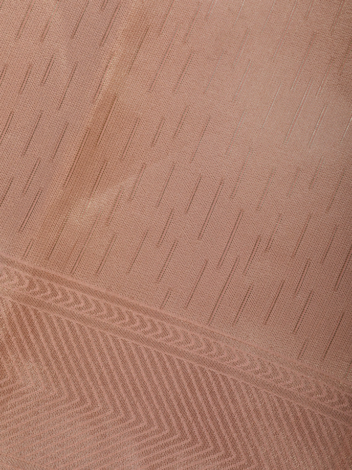 Light Peach Minimal Design Woven Tissue Silk Saree - Diadem