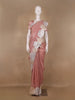 Light Peach Solid Design Georgette Saree - Diadem
