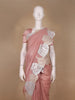 Light Peach Solid Design Georgette Saree - Diadem