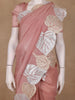 Light Peach Solid Design Georgette Saree - Diadem