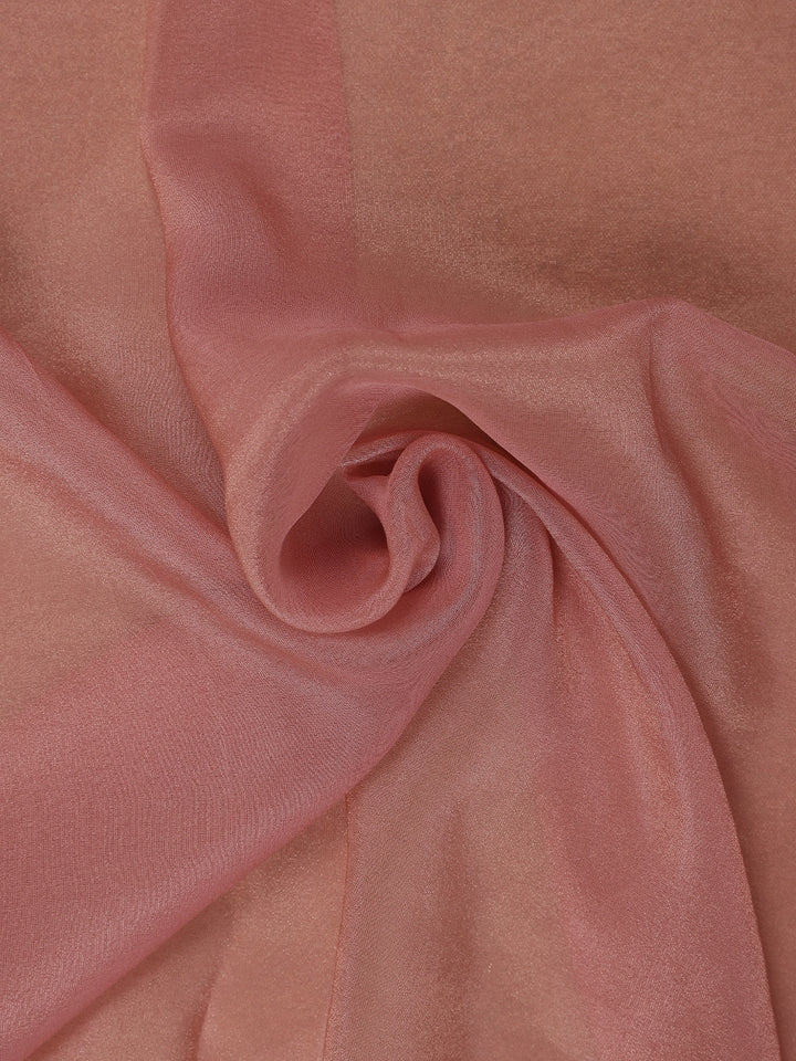 Light Peach Solid Design Georgette Saree - Diadem