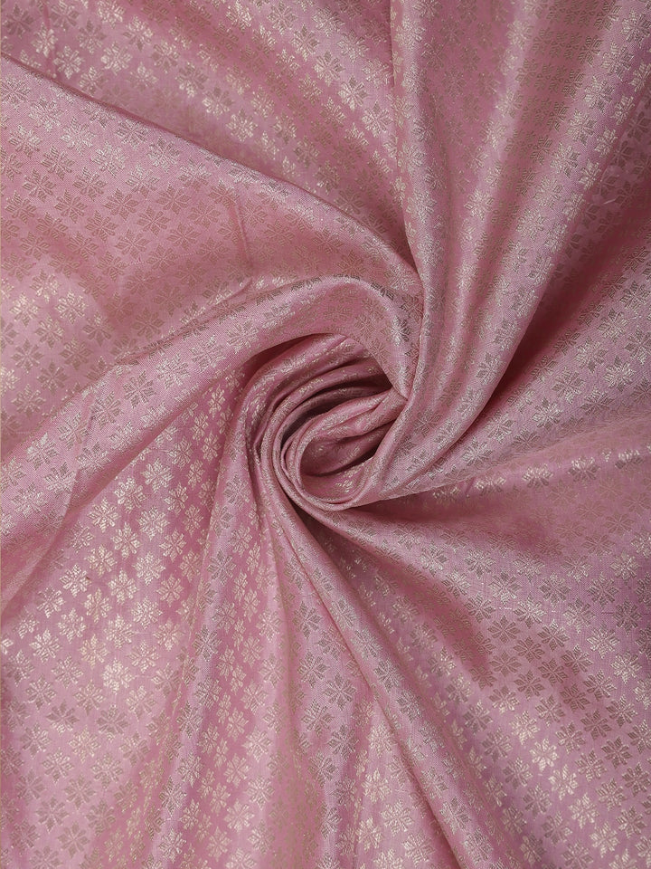 Light Pink Floral Butta Woven Pure Kanchipuram Silk Saree - Diadem