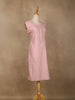 Light Pink Floral Designed Cotton Kurti - Diadem