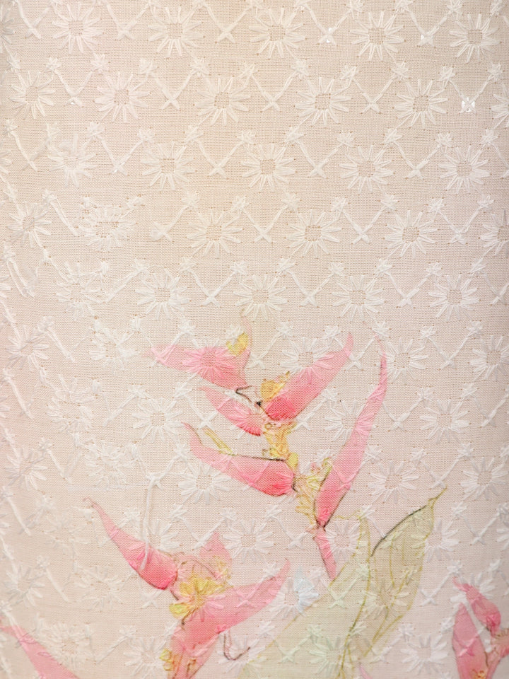 Light Pink Floral Design Printed Cotton Salwar Suit - Diadem