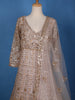 Light Pink Floral Embroidery Net Bridal Gown - Diadem