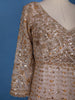 Light Pink Floral Embroidery Net Bridal Gown - Diadem