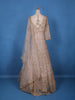 Light Pink Floral Embroidery Net Bridal Gown - Diadem