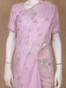 Light Pink Floral Motif Sequin Designed Organza Designer Saree - Diadem
