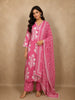 Light Pink Floral Printed Design Cotton Salwar Suit with Dupatta