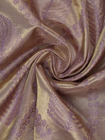 Light Pink Floral Woven Pure Kanchipuram Silk Saree - Diadem